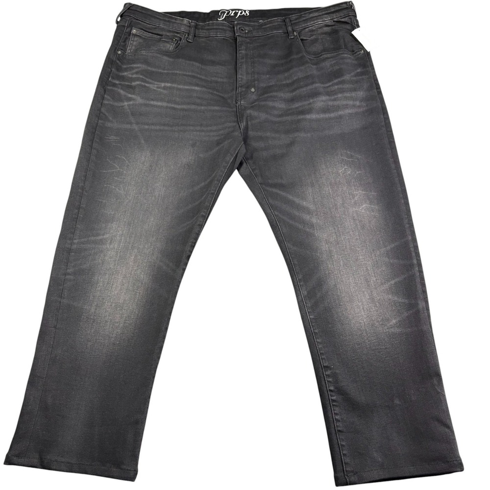 PRPS Ecology Straight Leg Stretch Jeans Mens 42x29 Black Whiskering NWT